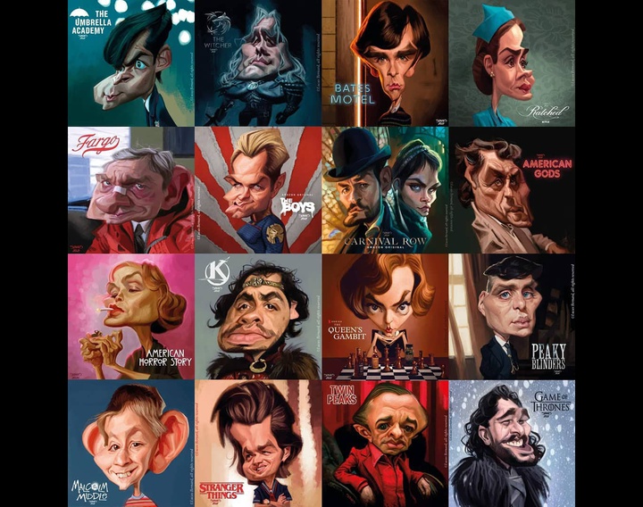 Gallery of Caricatures by Lucas Bernard-Belgium