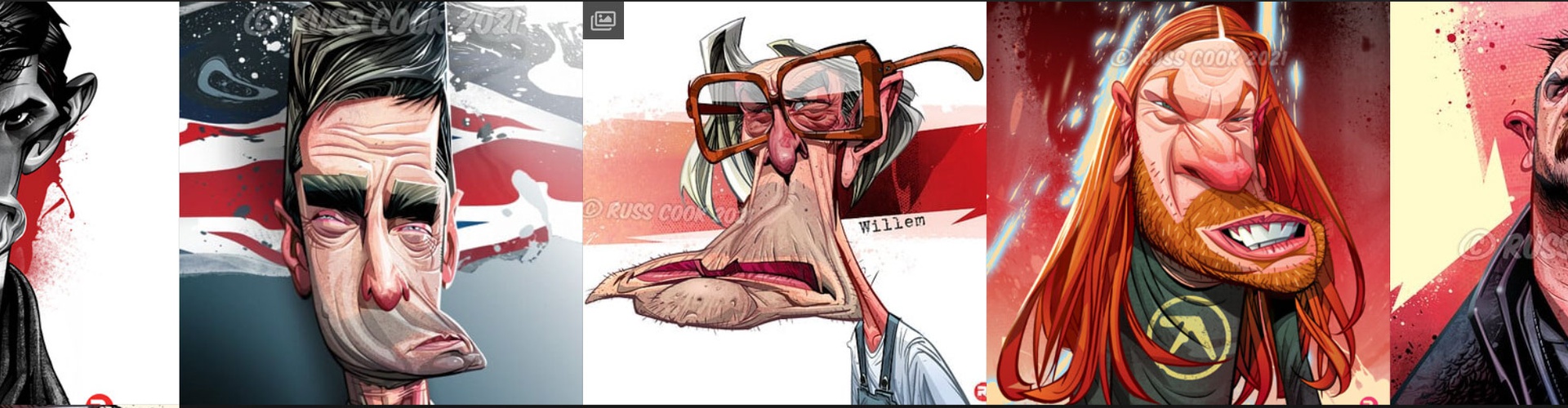 Gallery of Caricature by Russ Cook -UK