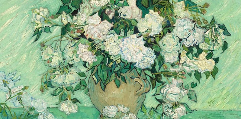 The painting of roses by Vincent van Gogh