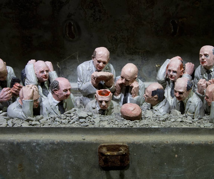 Gallery of Sculpture & Modern art by Isaac Cordal-Spain