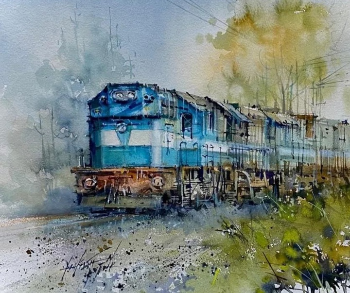 Gallery of Watercolor painting by Prakashan Puthur-India