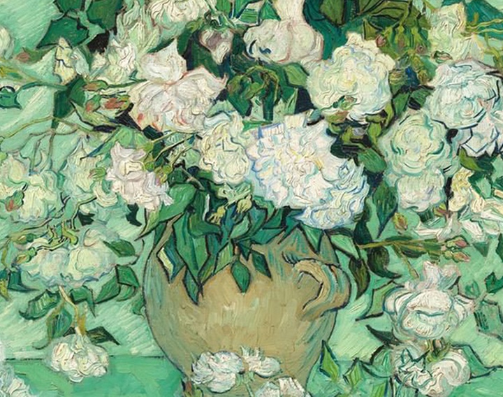 The painting of roses by Vincent van Gogh