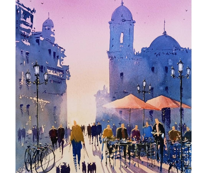 Gallery of Watercolor painting by Daniel Martínez- Uruguay