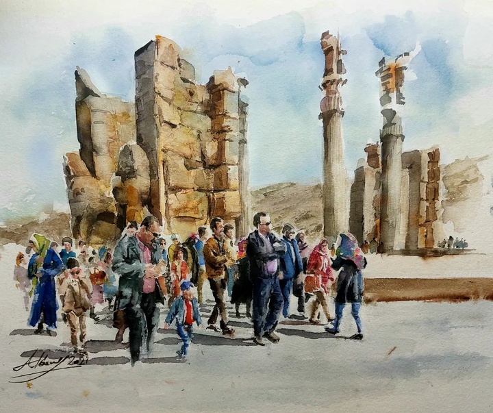 Gallery of Watercolor painting by Akbar Akbari- Iran