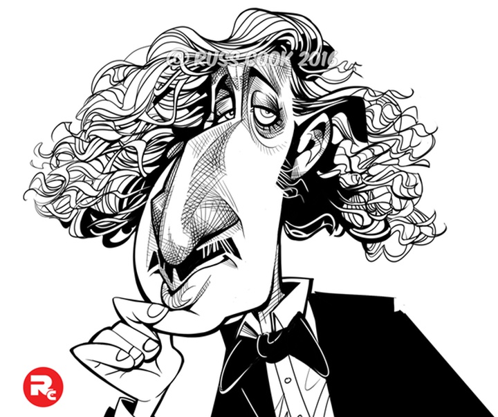 gene wilder russ cook caricature digital sketch pencil drawing f