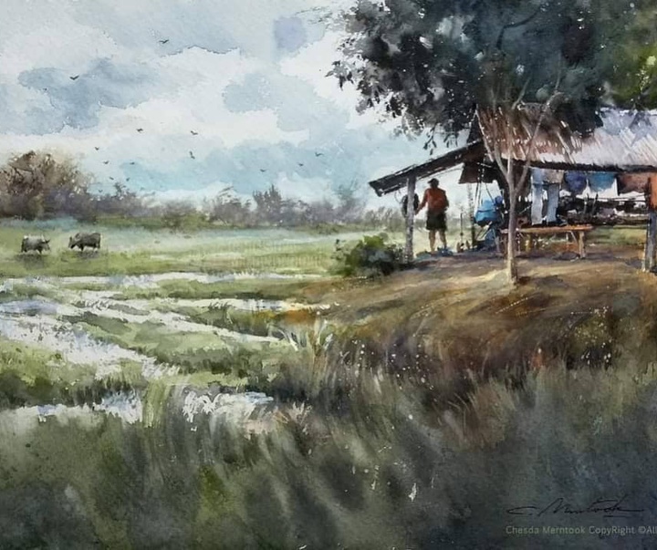 Gallery of Water color Painting by Chesda Merntook-Thailand