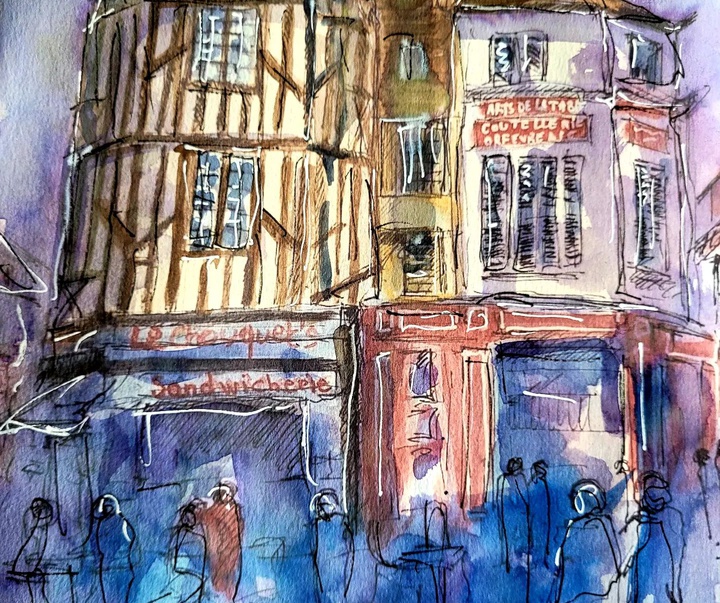 Gallery of  Drawing & Watercolor painting by Bernard Sombret-France