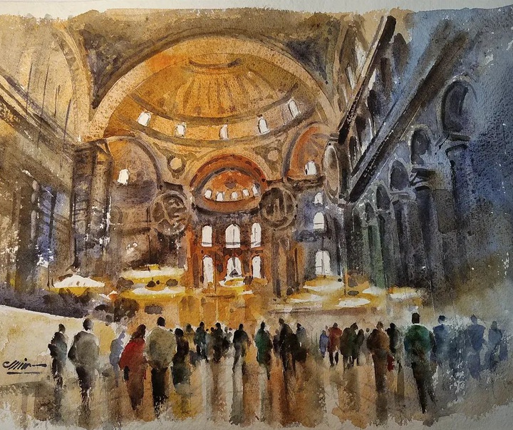 Gallery of Watercolor painting by Mahmood Samandarian- Iran