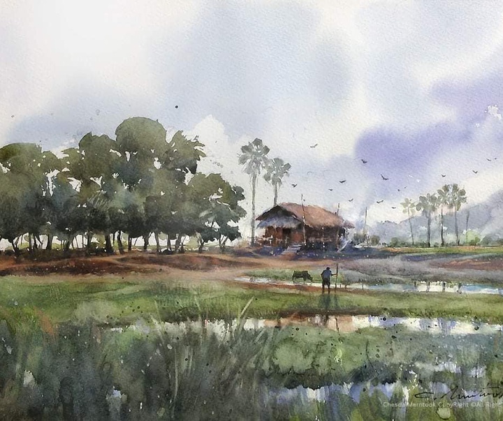 Gallery of Water color Painting by Chesda Merntook-Thailand