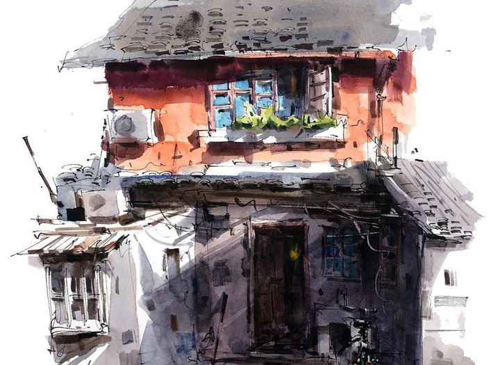 Gallery of Watercolor painting by Zhifang Shi-china