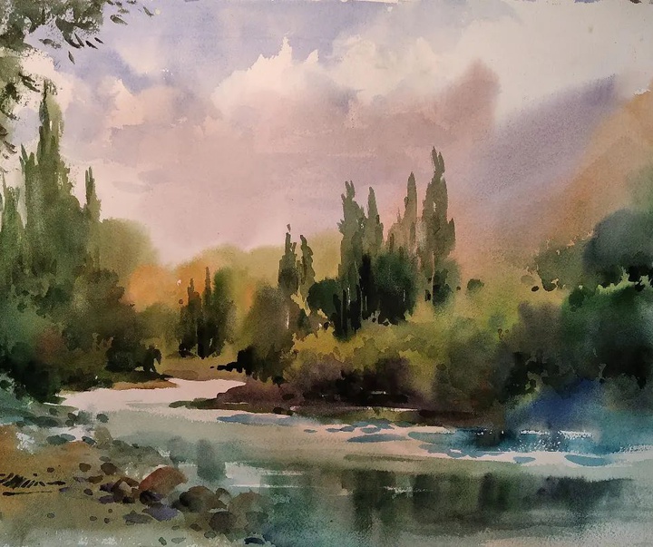 Gallery of Watercolor painting by Mahmood Samandarian- Iran