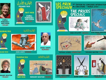 Winners of the 3rd edition of  the drawing festival press and cartoon Morocco 2021