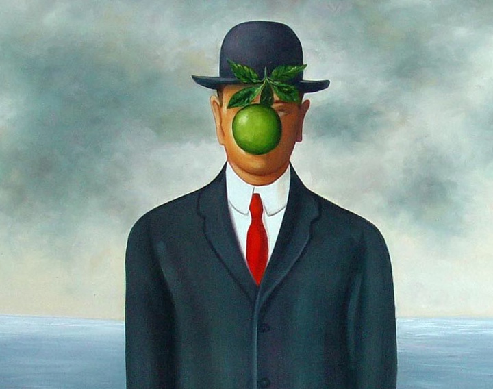 The painting of The son of the man by Rene Magritte