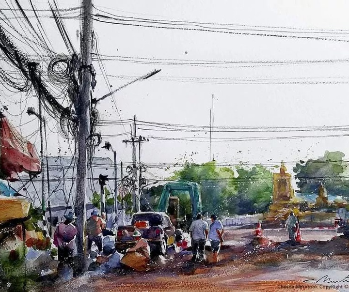 Gallery of Water color Painting by Chesda Merntook-Thailand