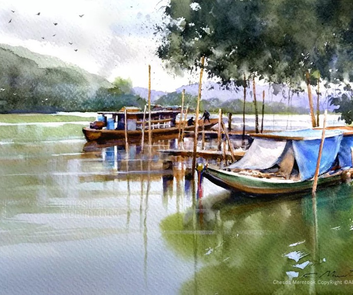 Gallery of Water color Painting by Chesda Merntook-Thailand