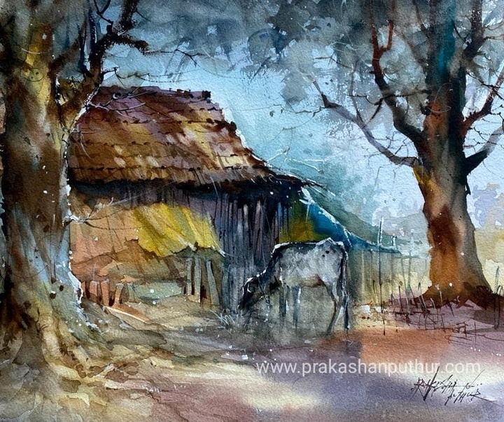 Gallery of Watercolor painting by Prakashan Puthur-India