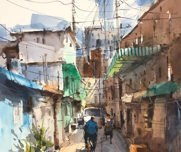 Gallery of Watercolor painting by Zhifang Shi-china