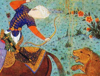 Painting of "Horse Hunter" attributed to Muzaffar Ali