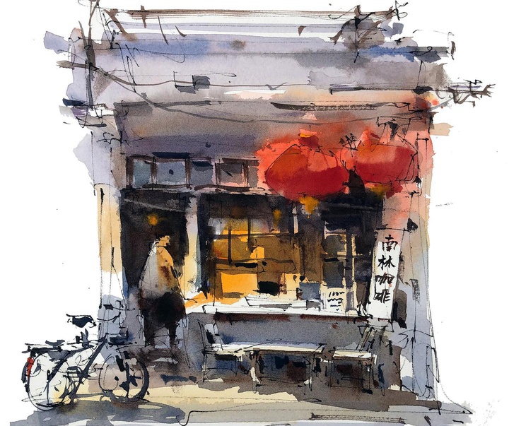 Gallery of Watercolor painting by Zhifang Shi-china