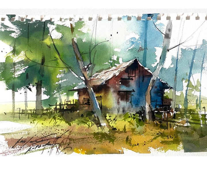 Gallery of Watercolor painting by Prakashan Puthur-India