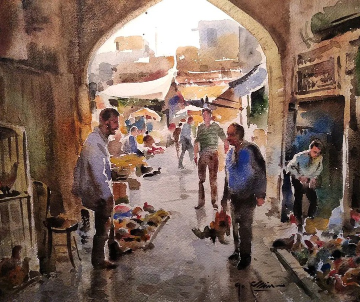 Gallery of Watercolor painting by Mahmood Samandarian- Iran