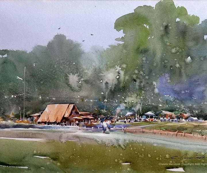 Gallery of Water color Painting by Chesda Merntook-Thailand