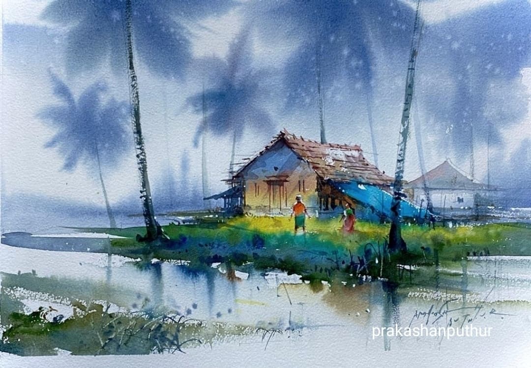 Gallery of Watercolor painting by Prakashan Puthur-India