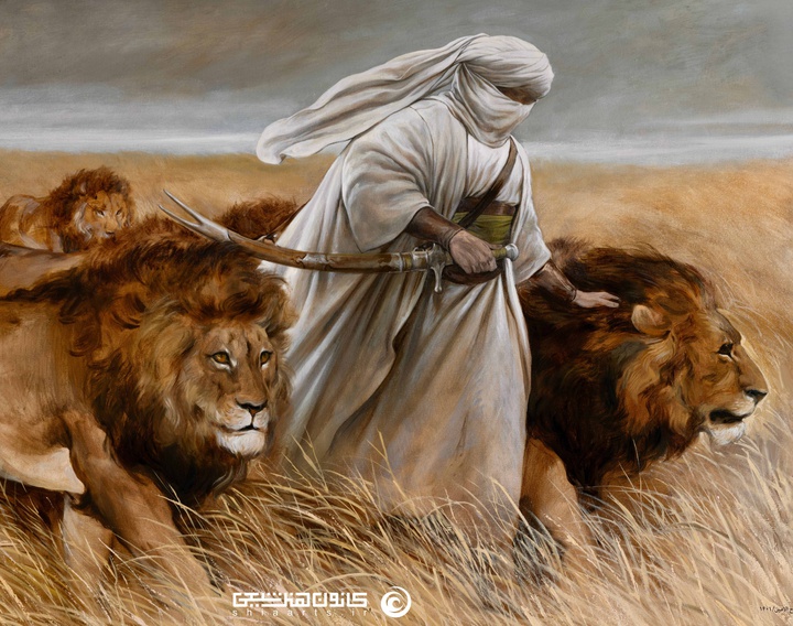 جدیدترین نقاشی از أسد الله (علیه السلام) توسط حسن روح الامین + قابل چاپ