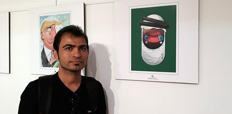 هنرمند بوشهری برگزیده نخستین رویداد بین‌المللی سایت سوریه کارتون