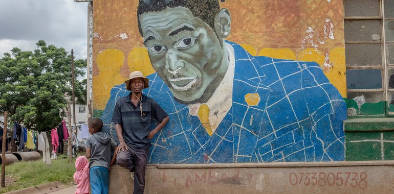 قهرمانان محلی روی دیوارهای پایتخت زیمباوه