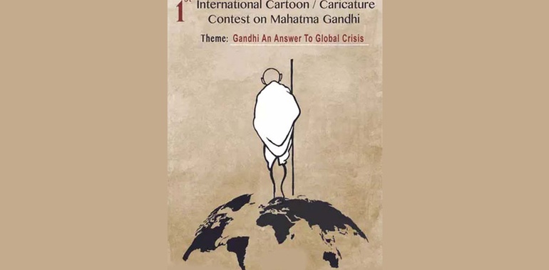 فینالیست های مسابقه بین المللی کارتون و کاریکاتور در مورد مهاتما گاندی