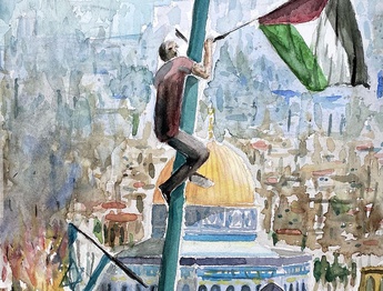 منتخب نقاشی های آبرنگ { امجد السیابی } از عمان با موضوع فلسطین