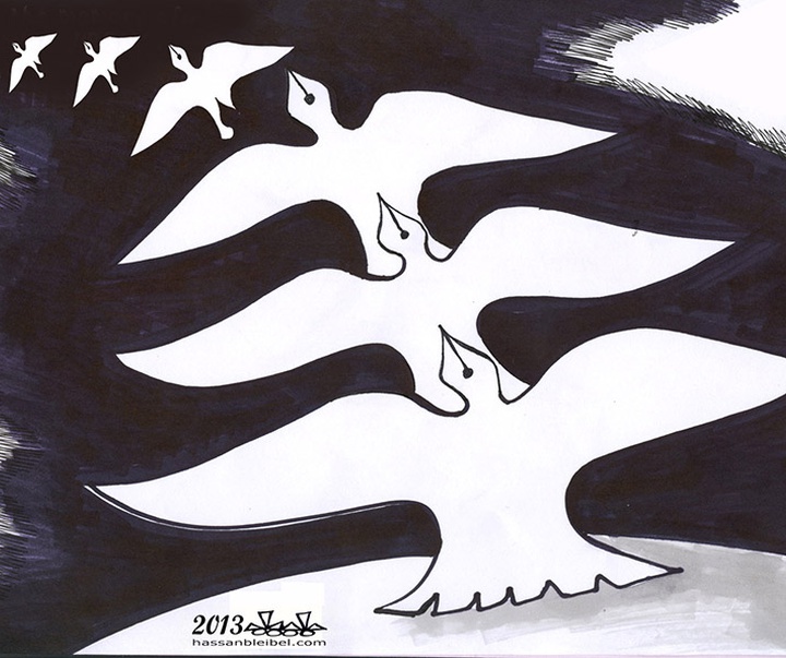 گالری آثار کارتون حسن بلیبل از لبنان