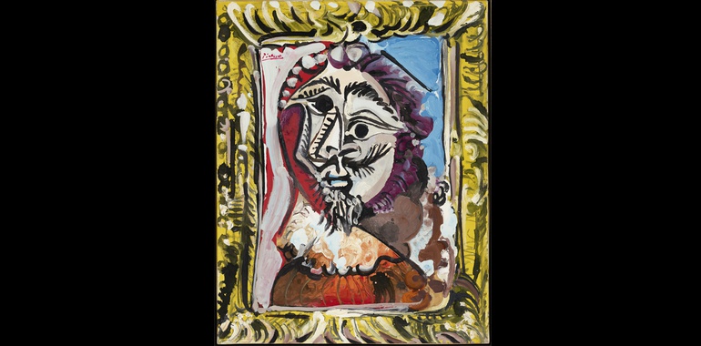 تابلوی «نیم‌تنه مردی در قاب» اثر پیکاسو در حراجی کریستیز