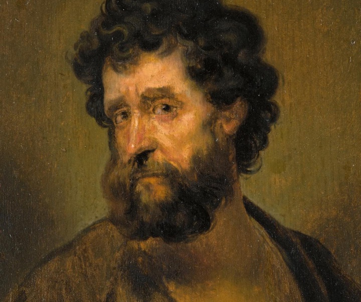 tronie of a bearded man by a follower of rembrandt