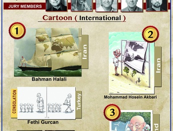 برندگان اولین مسابقه بین المللی کارتون و کاریکاتور مهاتما گاندی در هند ۲۰۲۲