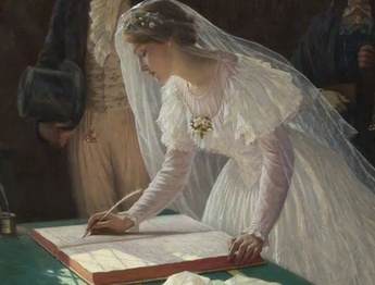 ادموند بلر لیتون اعلان عشق و تعهد در حضور خانواده را به تصویر می کشد