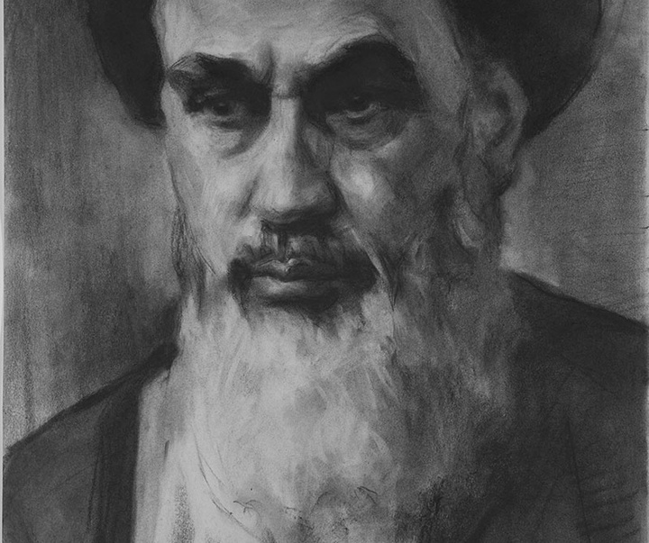 گالری طراحی پرتره از امام خمینی (ره) توسط علیرضا مقدم