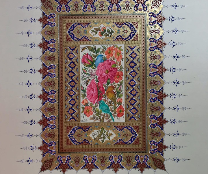 گالری آثار تذهیب و گل و مرغ شادی فتاحی از ایران