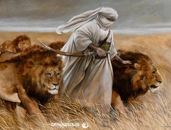 جدیدترین نقاشی از أسد الله (علیه السلام) توسط حسن روح الامین + قابل چاپ