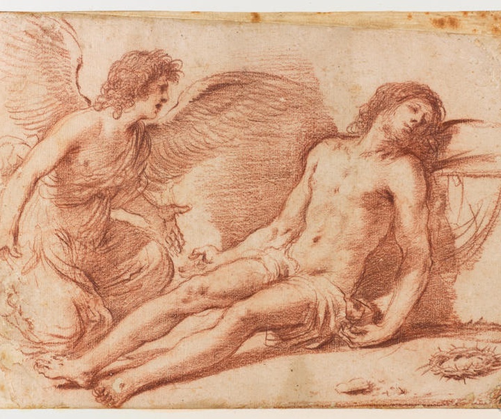 le christ mort et un ange giovanni francesco barbieri