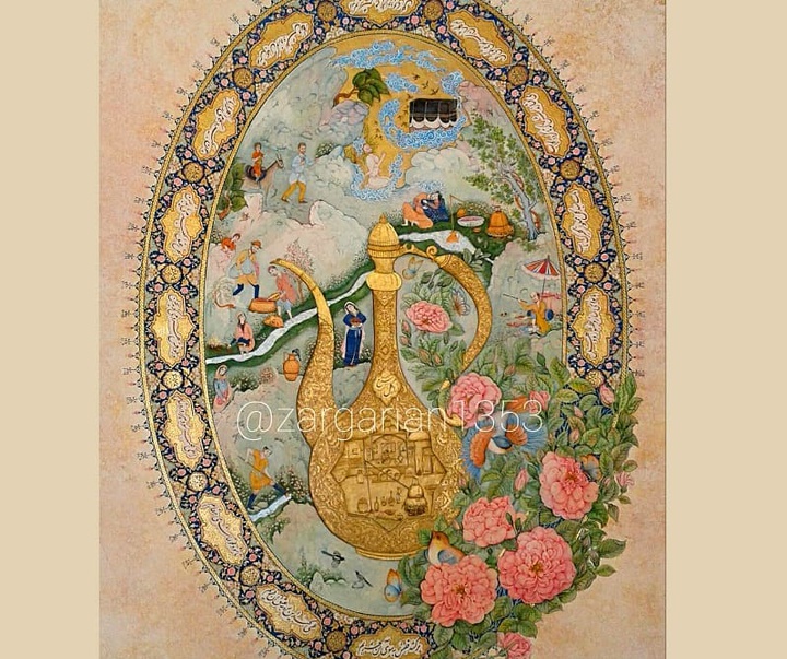 گالری آثار تذهیب و گل و مرغ آرزو زرگریان از ایران