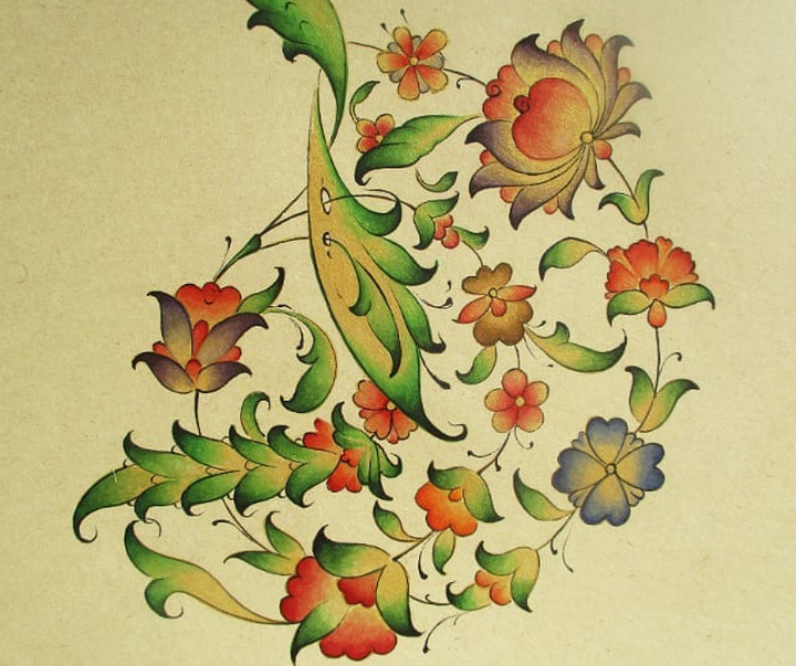 گالری آثار تذهیب و گل و مرغ مریم شجاعی مهر از ایران