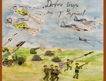 کودکان اوکراینی برای تسکین ترومای روانی به نقاشی پناه آوردند