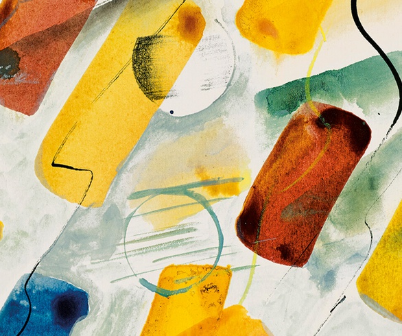 گالری نقاشی‌های انتزاعی اتل عدنان هنرمند لبنانی آمریکایی