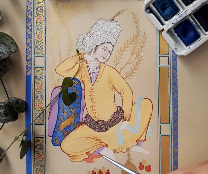 گالری آثار نگارگری، تذهیب و گل و مرغ زهرا جلال از ایران