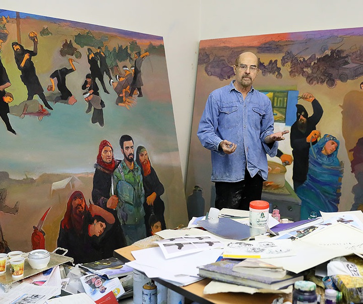 گزارش تصویری از کارگاه نقاشی حبیب صادقی از ایران