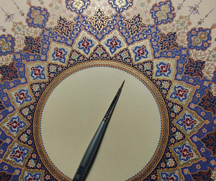 گالری آثار تذهیب و گل و مرغ محمدرضا هنرور از ایران