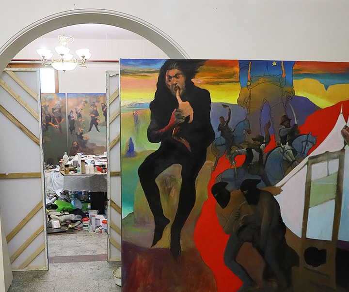 گزارش تصویری از کارگاه نقاشی حبیب صادقی از ایران