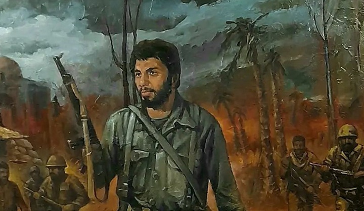 خلق یک نقاشی جدید از شهید جهان‌آرا + عکس